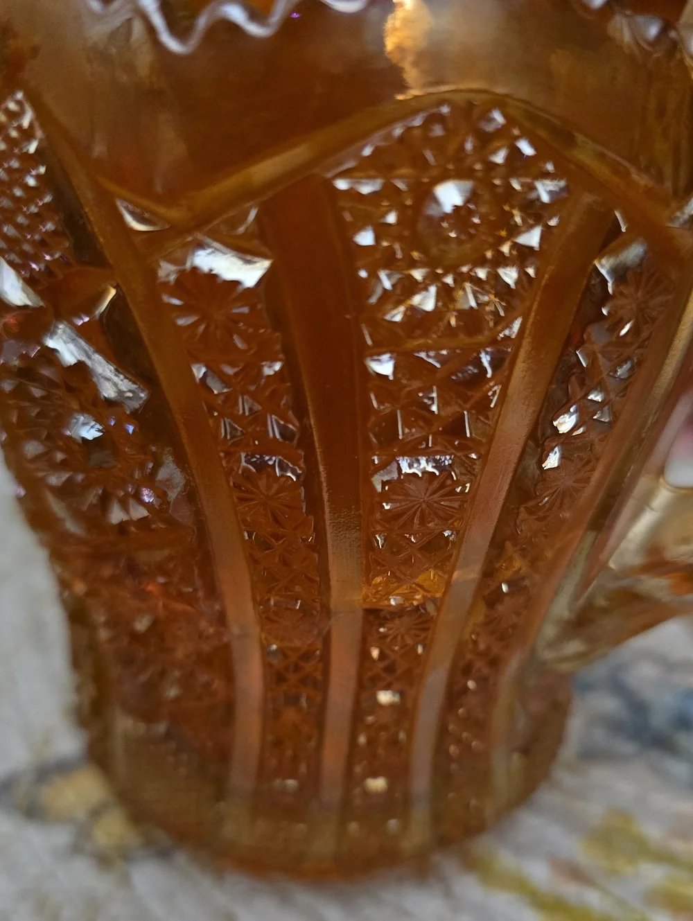 Vintage Gold Irridescent Carnival Glass